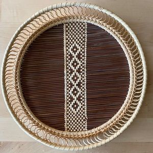 Vintage Woven Wicker Basket Tray